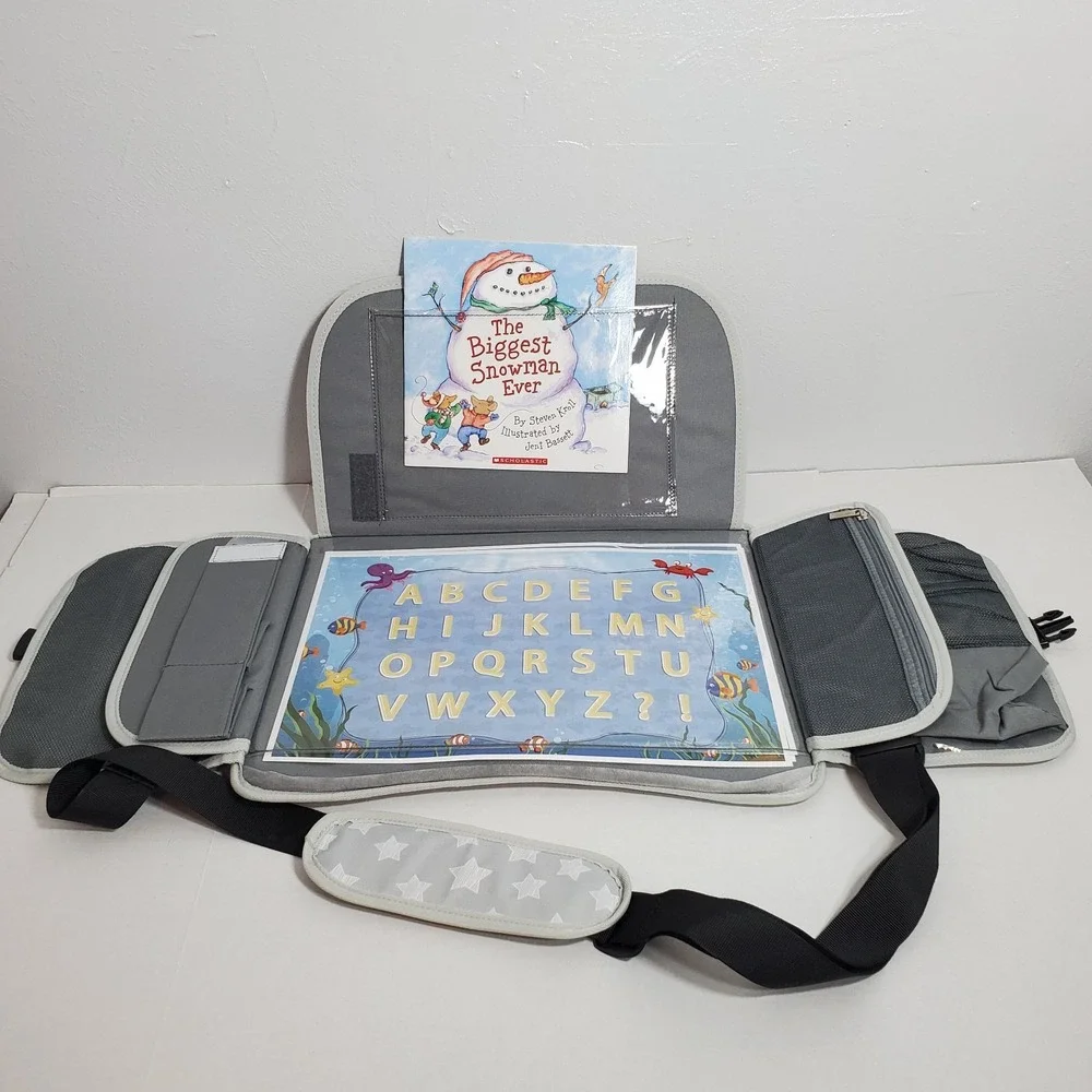 Kids Travel Activity Tote –‎ Stars Print – Learning Board & Book Included